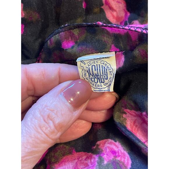 Vintage 1950's Two Piece L'aiglon Dress Jacket Pink Floral Roses Size 8 - Picture 7 of 7